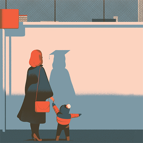 Some women who take an extended break for child-rearing may never return to academia. Illustration by Sébastien Plassard picture 3